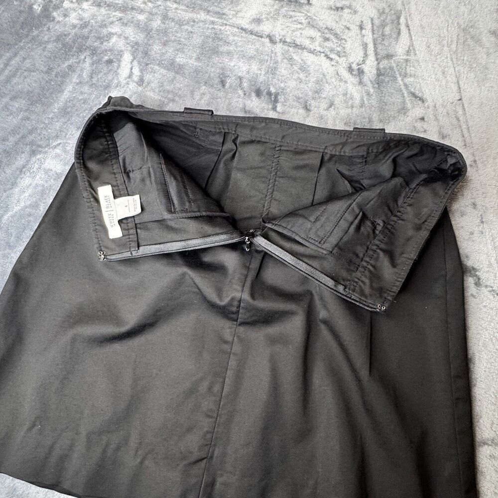 White House Black Market Skirt 4 Black Cotton Rayon Spandex Very Good Pre-Owned - Picture 8 of 11